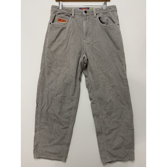 Empyre Corduroy Pants Mens Size 30x28 Beige Relax Fit Skater Baggy High Rise - Picture 1 of 8